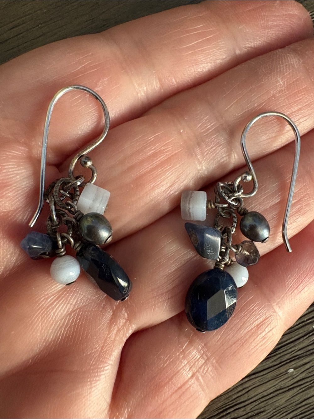 Silpada Blue and Silver Beaded Necklace with Matching Earrings - Picture 6 of 8